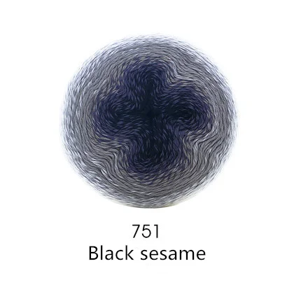 751 Black Sesame Г. Новинка, 225 г, необычная вязаная крючком пряжа для шали, детское платье хлопковый материал для ручного вязания - Цвет: 751 Black Sesame