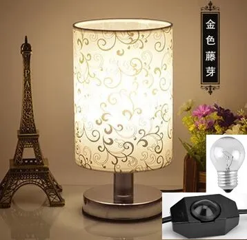 Adjustable brightnes Затемнения/не регулируемый стол светодиодный настольная лампа спальня ткань творческий Мода Современные европейские Night light Внутреннее освещение - Цвет корпуса: Adjustable brightnes