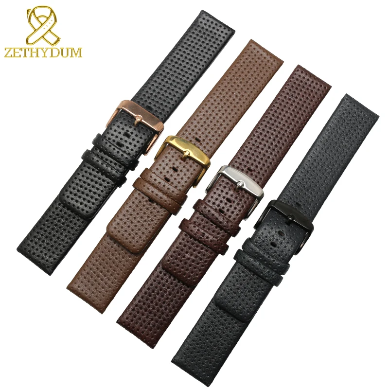 

Genuine leather watch strap watchband 18 20 22mm latest charm leather bracelet brown black hole watch belt watch accessories