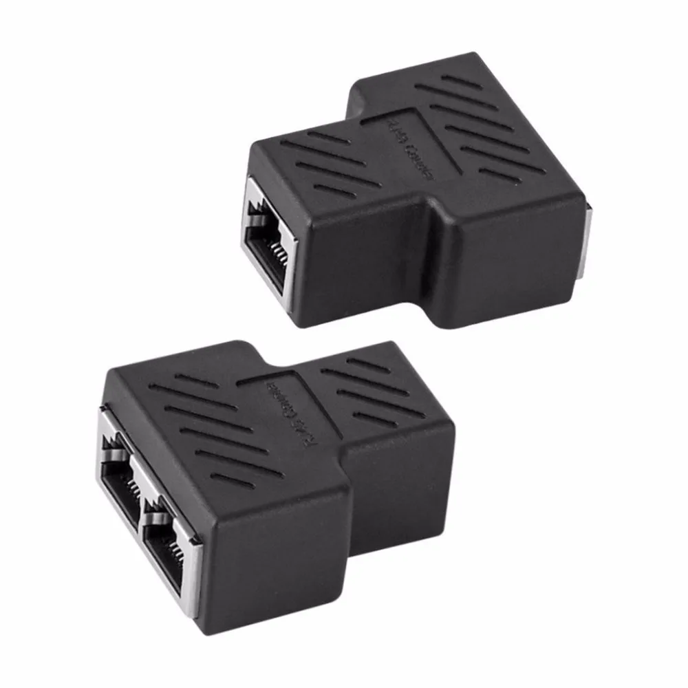 2 шт. RJ45 Ethernet LAN Сетевой кабель Y сплиттер 3 Порты Кабельный соединитель от 1 до