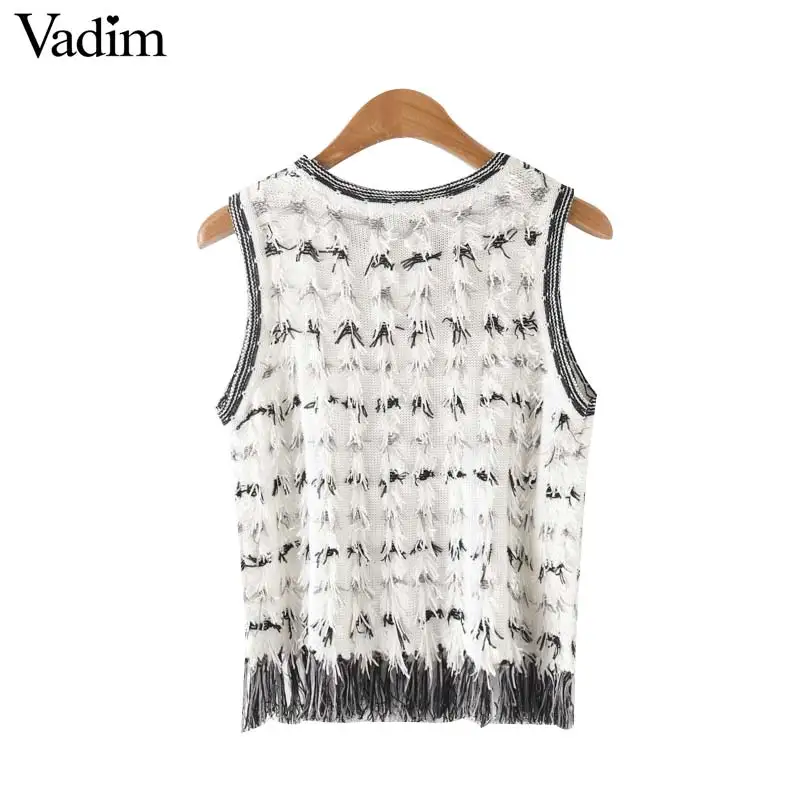 Вадим женские стильные элегантные рукавов трикотажные на бретелях с круглым