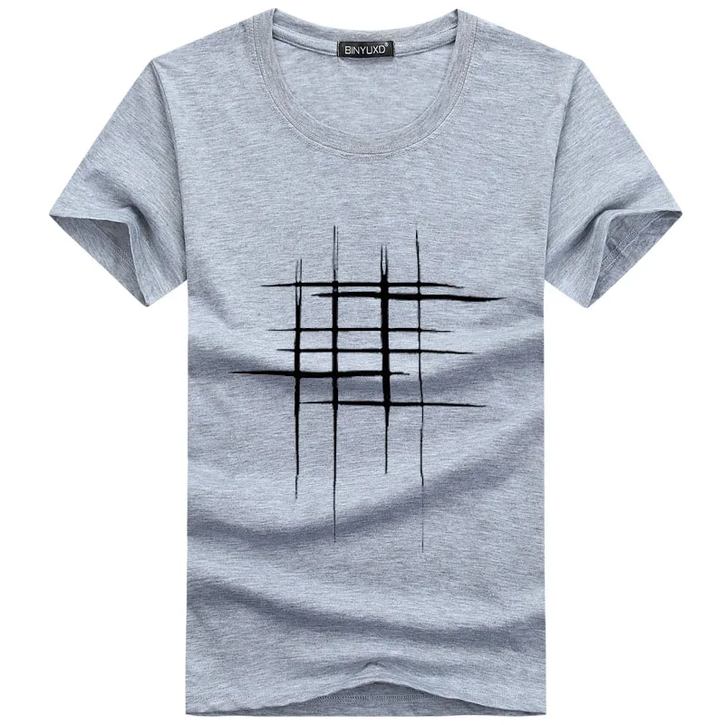 Футболка BINYUXD мужская с креативным дизайном хлопковая тенниска перекрестным