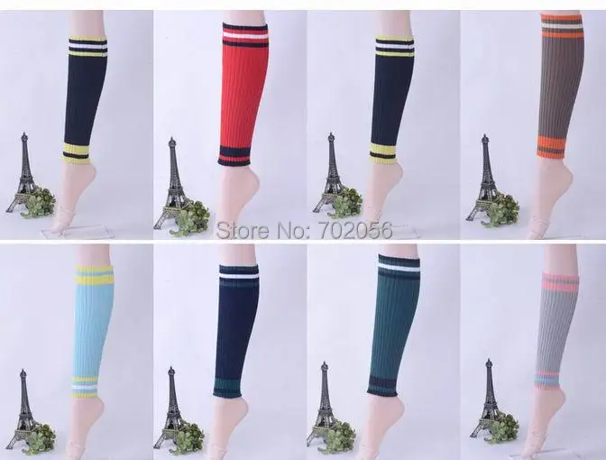 Осень зима 2016 вязаные полосатые гетры чехлы для ботинок без рукавов #3697|leg warmers