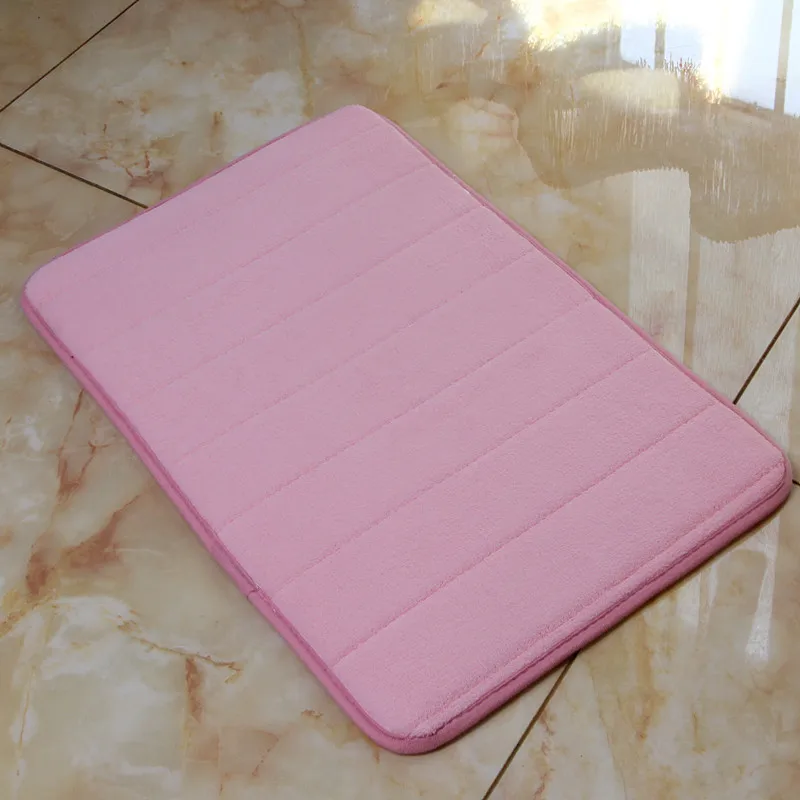 Pink 40x60 см коврик для ванной утолщенный влагопоглащающая поверхность для ванной комнаты мягкий лохматый коврик для ванной комнаты с эффектом памяти кухонные коврики - Цвет: Pink