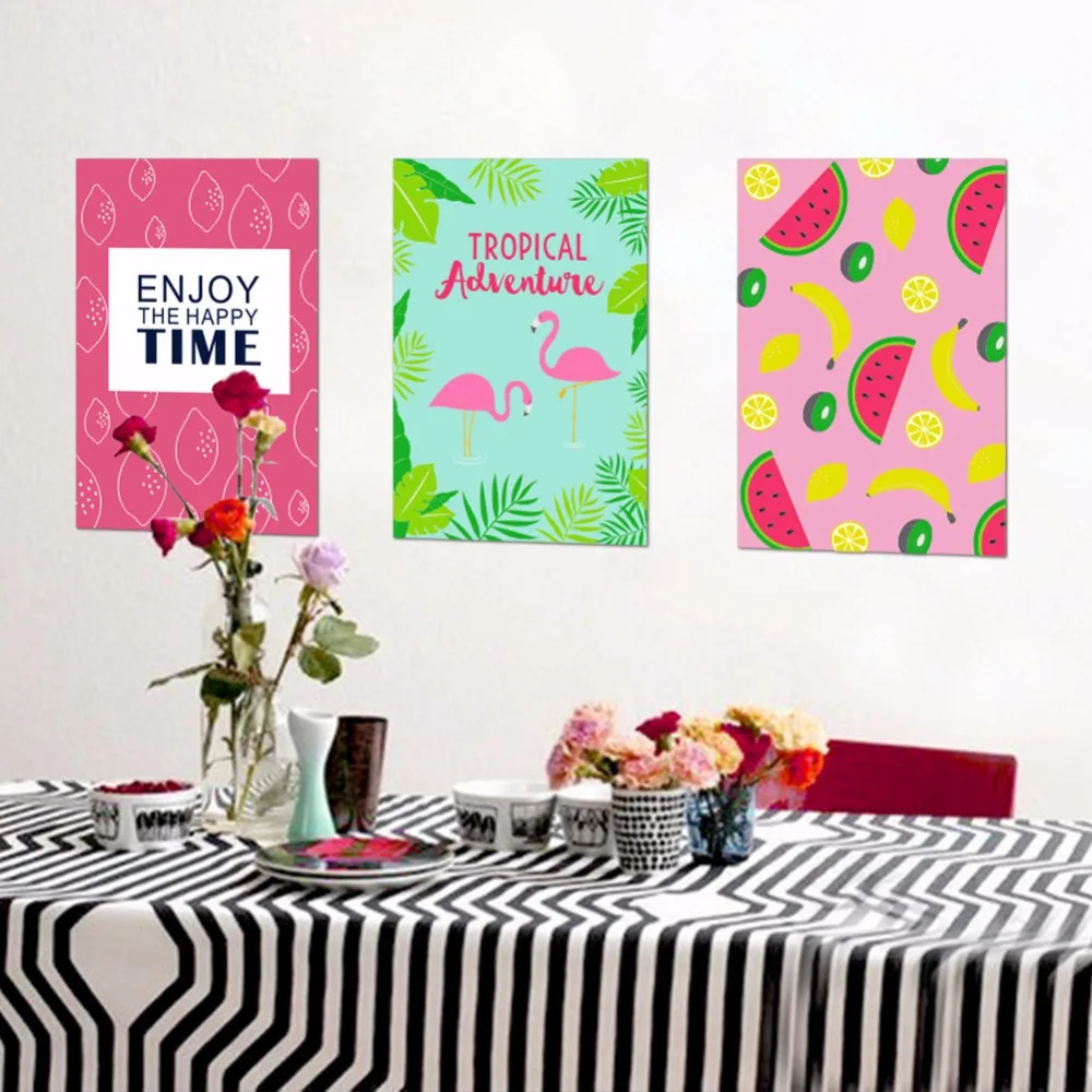 Мультяшный ананас лимонный банановый киви Фрукты арбуз настенные наклейки