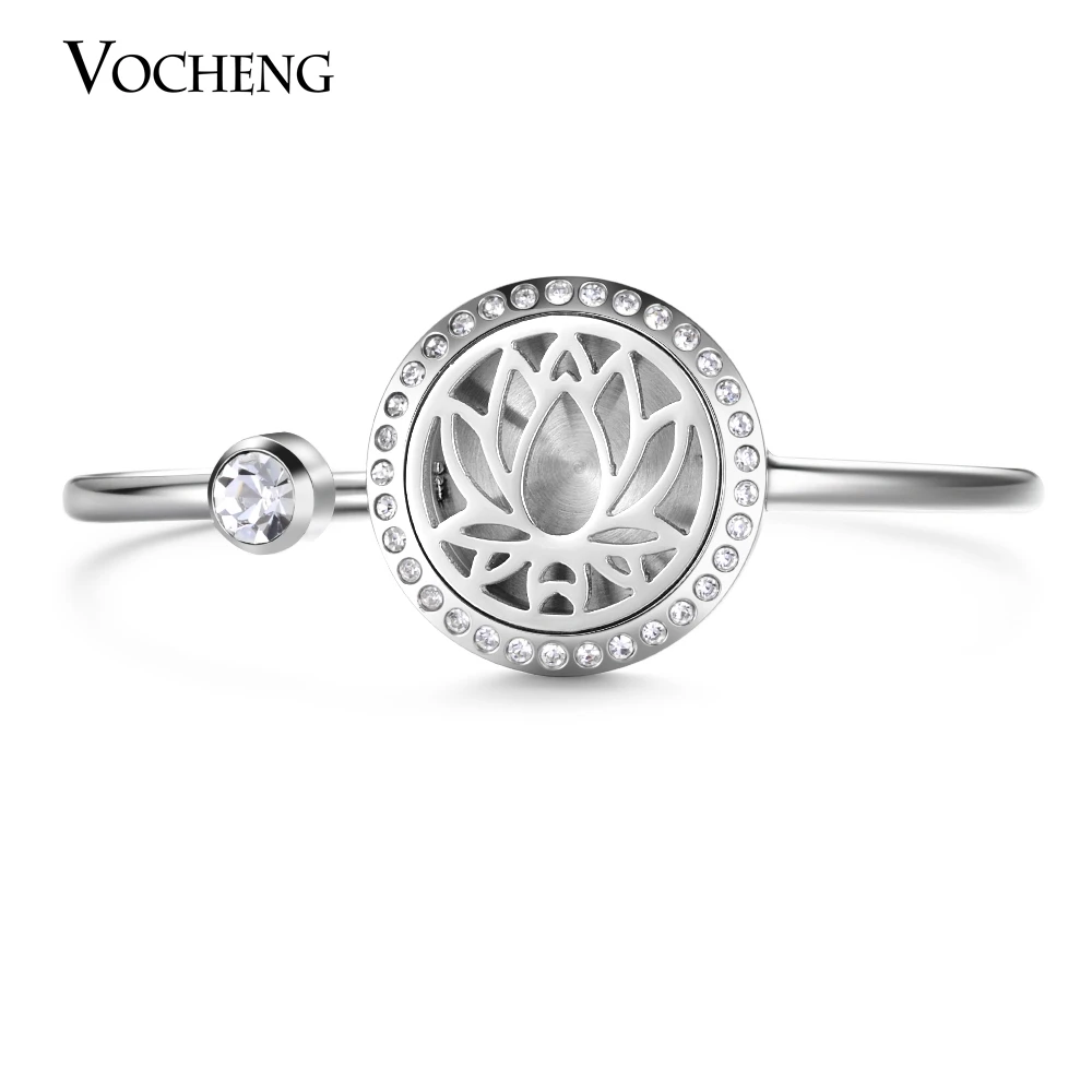 

10pcs/lot 25mm Aromatherapy Diffuser Locket Stainless Steel Bangle Fit 18mm Felt Pad Flower Magnetic without Oil Pads VA-586*10