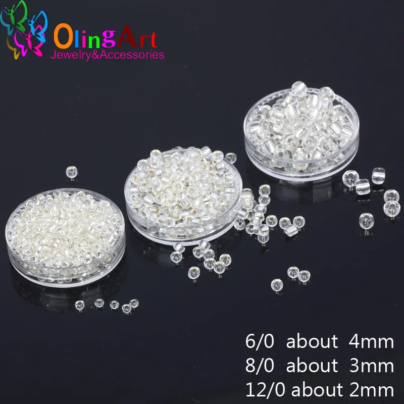 

OlingArt 2MM/3MM/4MM 25g/45/85g Silver-color Core AAA Glass Seed beads/bead Spacer round DIY Bracelet necklace jewelry making