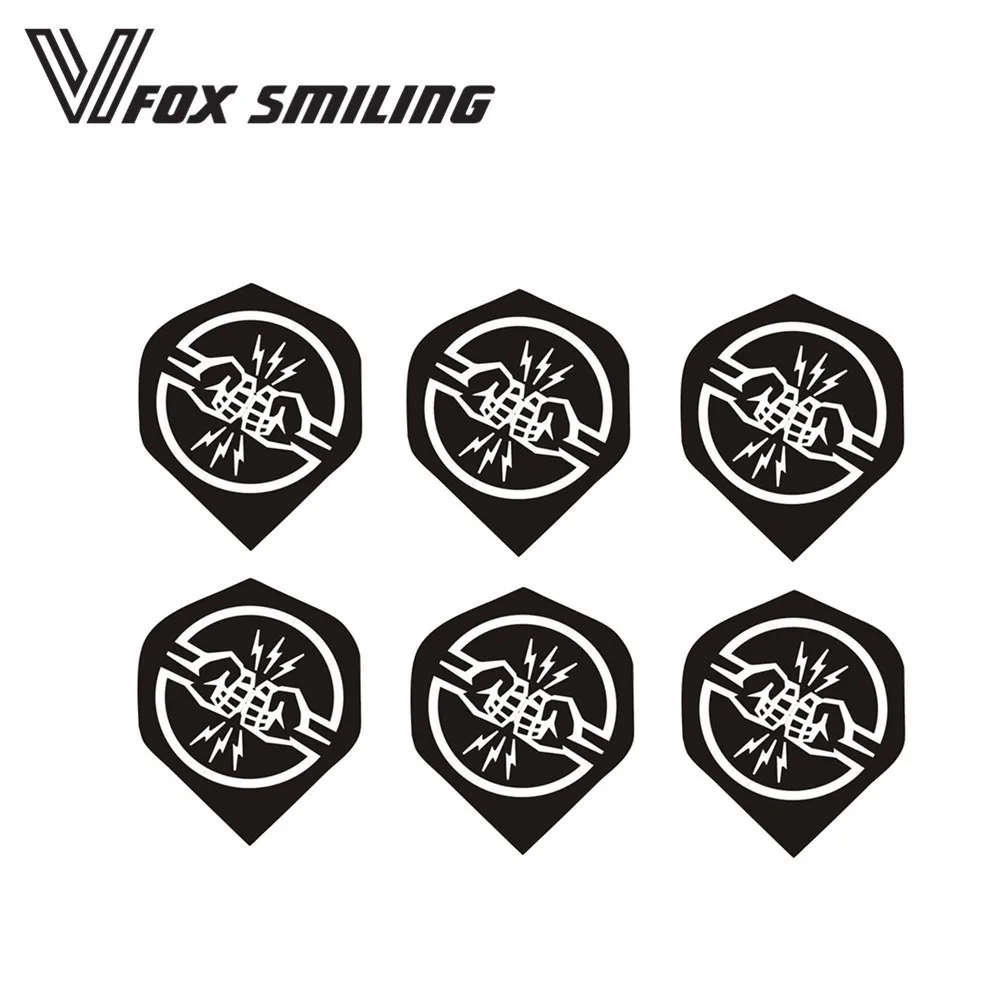 6pcs flights 7 Fox Smiling 35 мм алюминиевый дротик валы и Дротика s Набор полетов дардо перо Листья аксессуары для игры в дартс набор для Дротика настольные игры - Цвет: 6pcs flights 7