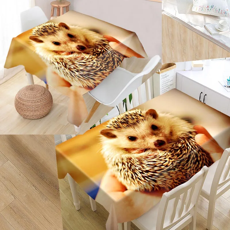 

Custom Hedgehog Cloth Oxford Fabric Rectangular Waterproof Oilproof Table Cover Family Party Tablecloth