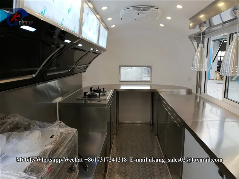 Airstream стиль блестящий нержавеющей стали пищевой прицеп, фургон для продажи еды