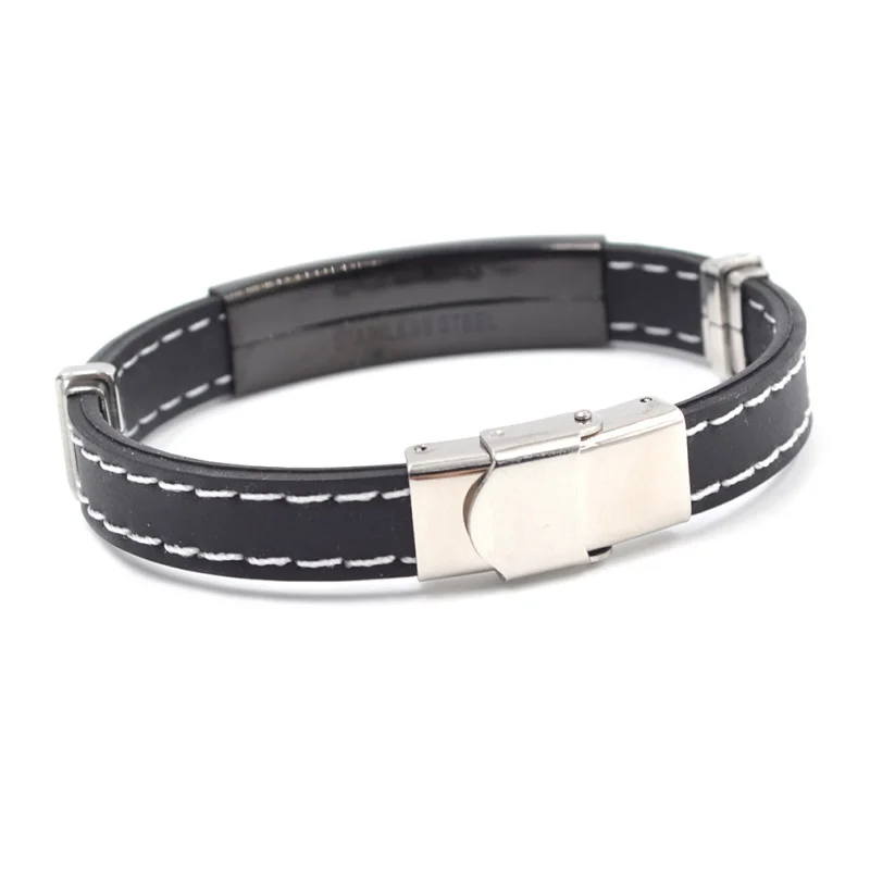 Lychee 1 шт. Силиконовый браслет с Отличительной символикой сплав резиновый акцент