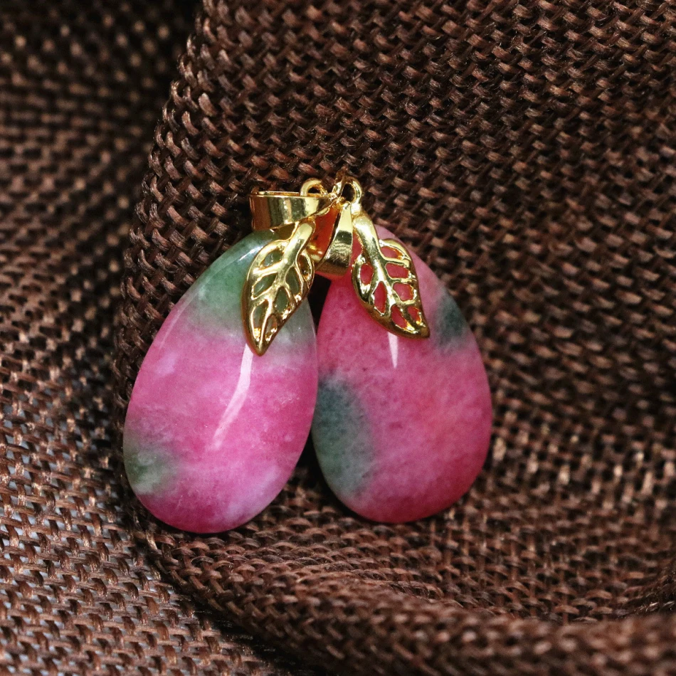 Модные женские разноцветные красные нефриты камень халцедон КАПЛЕВИДНАЯ