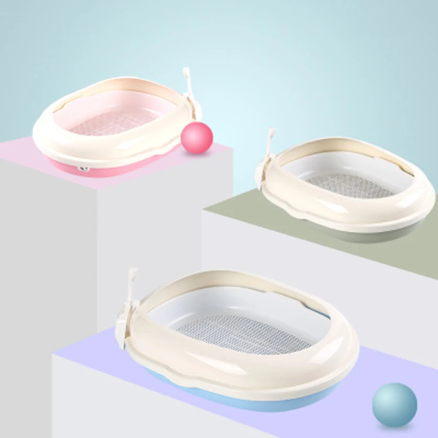 Большой закрытый ящик для кошачьего туалета розовый Совок полузакрытый