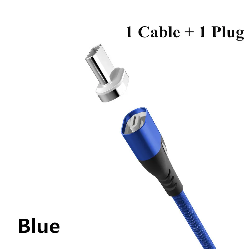 1 Cable 1 Plug Blue Магнитный светодиодный светильник для Android Galaxy S8 S9 Plus S7 зарядное устройство для iPhone 6 s 6S 7 8 Plus XS MAX XR 5 Micro usb type C зарядка - Тип штекера: 1 Cable 1 Plug Blue