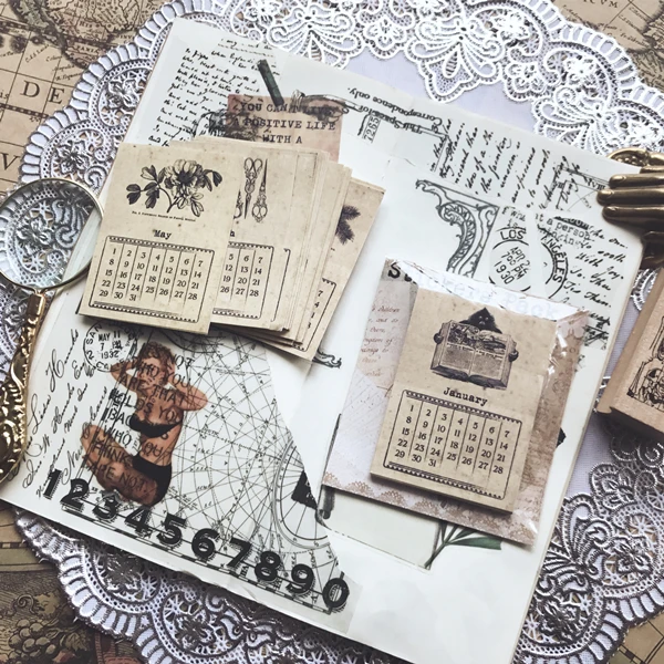 24 шт. 12 го календаря DIY винтажная бумага для скрапбукинга альбом Happy planner ручная