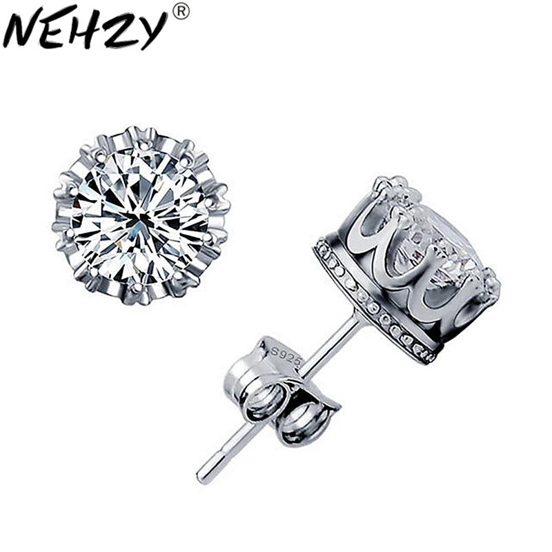 Серебряные серьги с короной ювелирные изделия из диких кристаллов женские милые