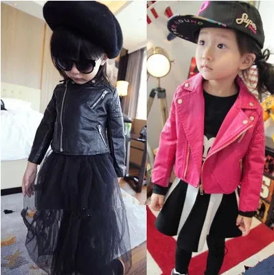 Детская мотоциклетная куртка из ПУ кожи на молнии сбоку|jacket outerwear|outerwear kidskids outerwear