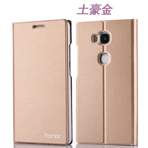 Gold Новое поступление, чехол для Huawei Honor 5c/5x, роскошный тонкий стильный флип-кожаный чехол для Huawei Honor 5c Honor 5x, чехол, сумка, защита 360 - Цвет: Gold