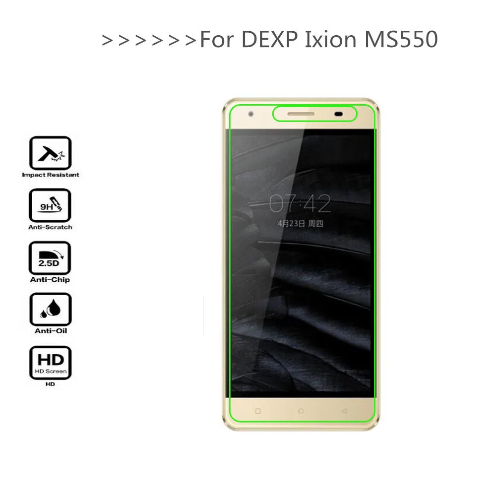 2 шт. закаленное стекло для DEXP Ixion MS550 защита экрана 9H 2.5D Защитная пленка телефона