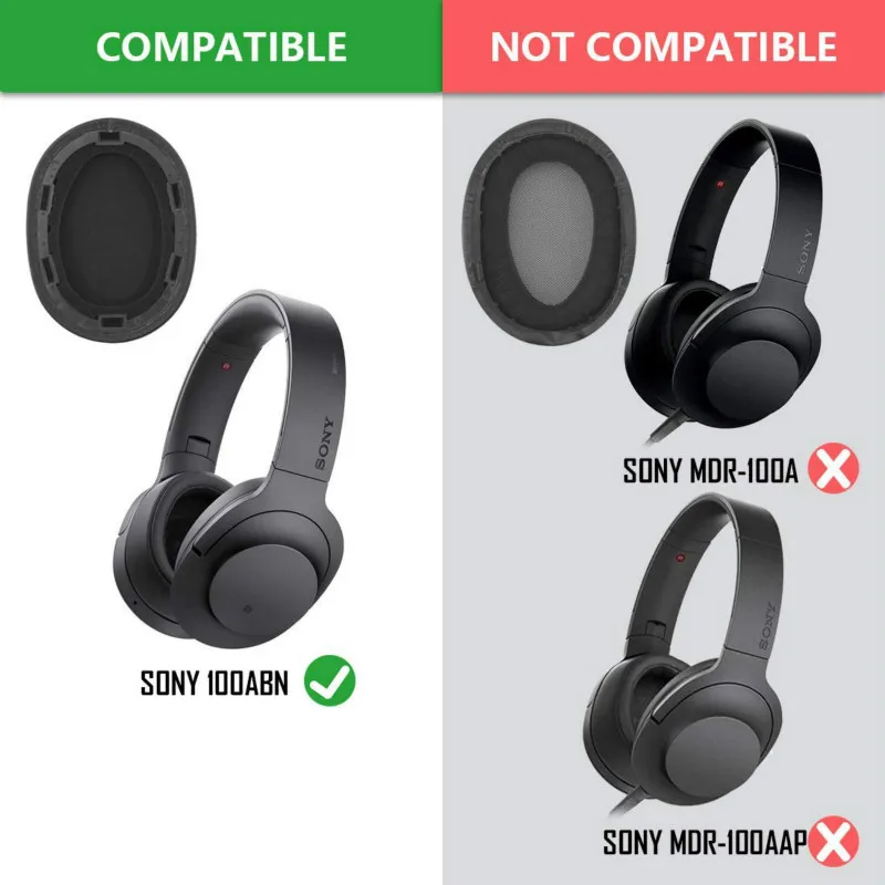 Черные сменные амбушюры накладки для наушников запасные части SONY MDR 100ABN