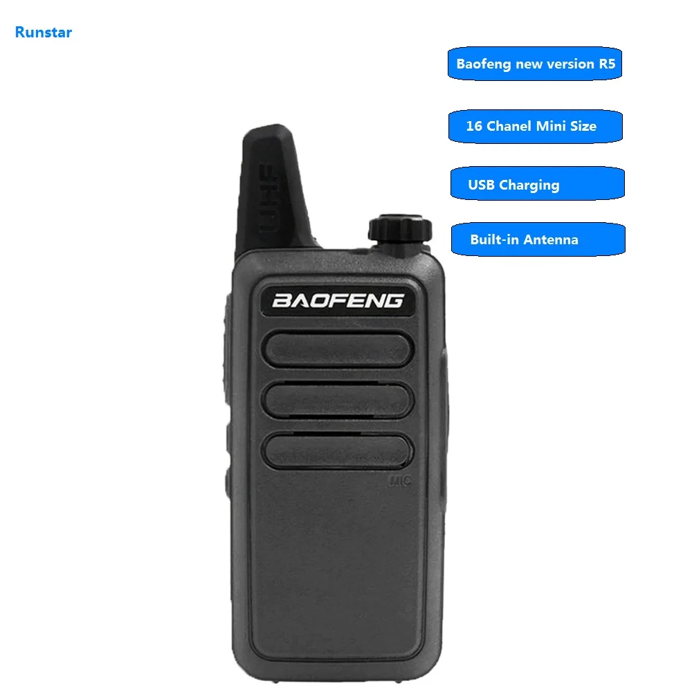 6 шт Baofeng R5 мини Wiress иди и болтай Walkie Talkie “иди BF портативная приёмопередаточная