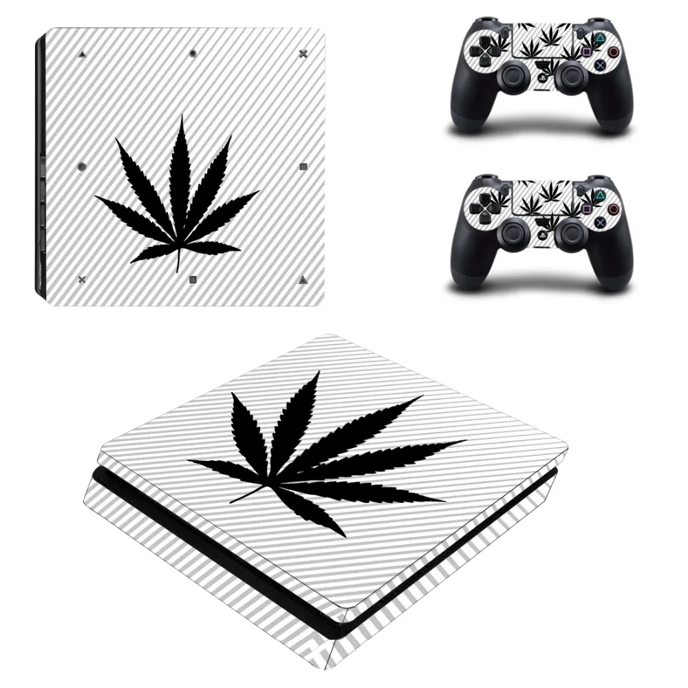 Чистый белый и зеленый цвета листьев растений PS4 тонкая кожа Виниловая наклейка, стикер для Playstation 4 консоли и 2 контроллеры PS4 тонкая кожа Стикеры
