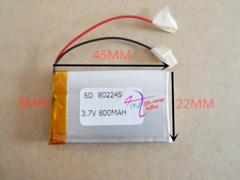 

best battery brand 3.7V polymer lithium battery 802245 082245 MP4 MP5 MP3 wireless headset 800MAH