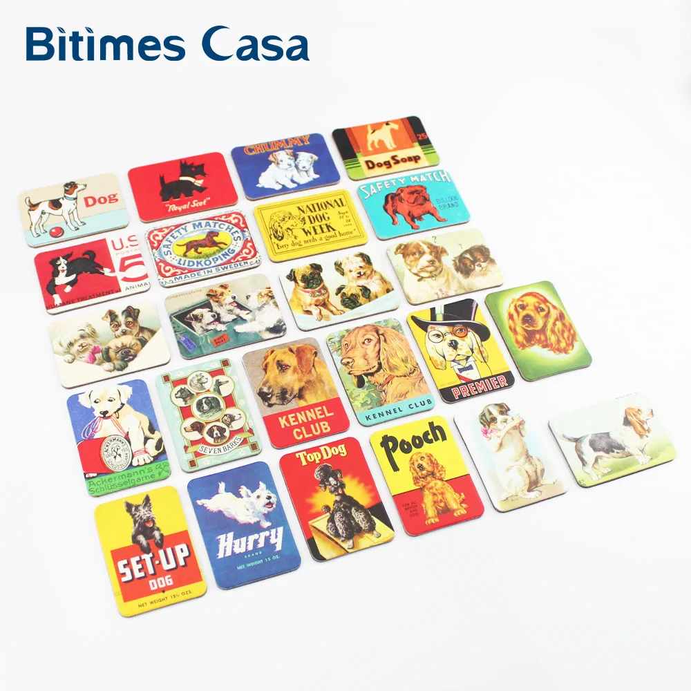 Bitimes 24 шт./компл. мультфильм собака холодильник набор магнитов Животные Собака
