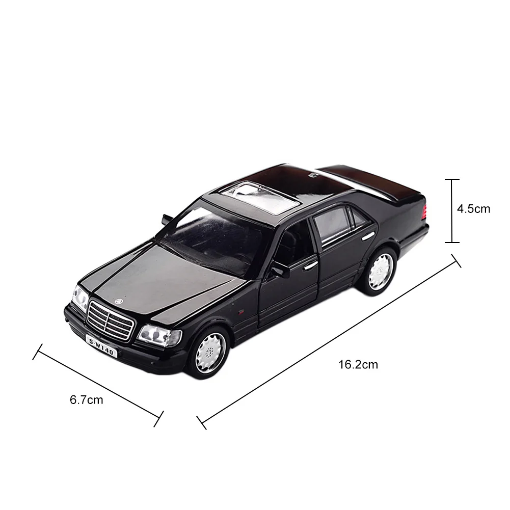 1:32 игрушка для Mercedes-Benz S-W140 сплав модель автомобиля звуковой светильник вытяжной игрушечный автомобиль