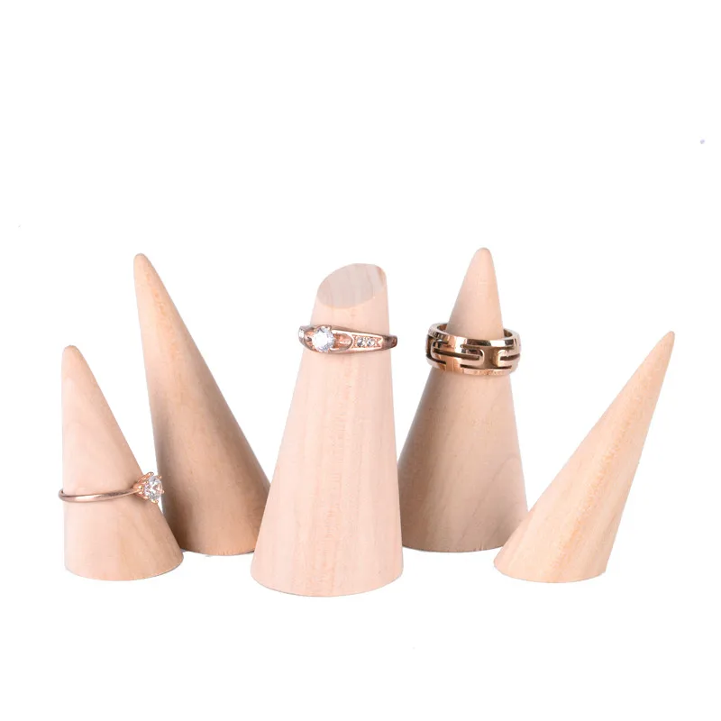 

New Fashion Solid Wood Ring Display Holder 5 Style Ring Display Finger Point Wood Jewelry Display