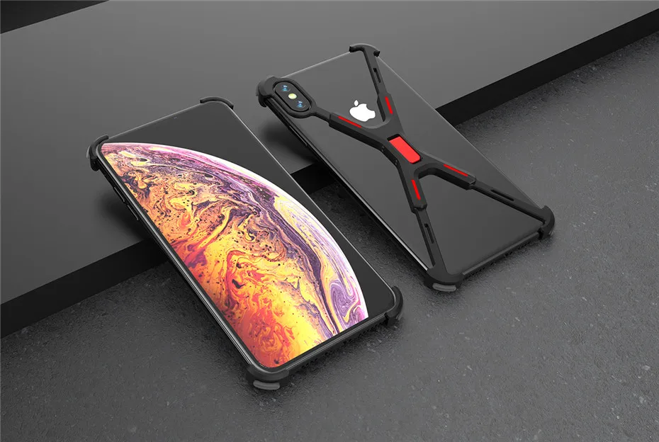 R-JUST чехол с алюминиевой металлической оголенной рамкой для iPhone XR XS MAX ударопрочный X форма бампер чехол для iPhone XS Max X XR защитный чехол