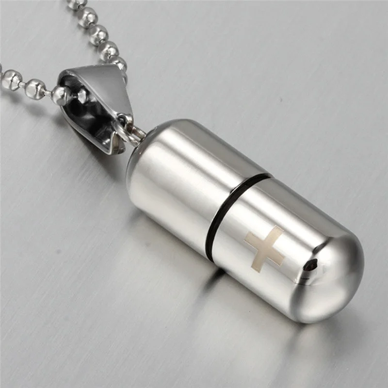 Модное ожерелье в виде капсулы флакона с запахом подвеска из нержавеющей стали