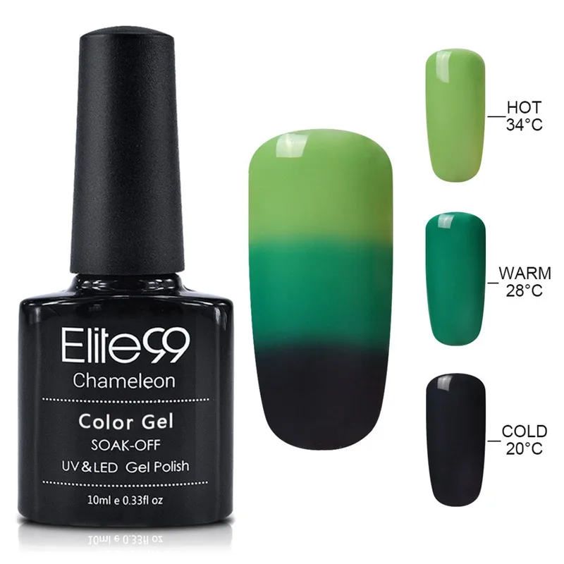 Elite99 10 мл температурный меняющий Цвет гель для ногтей термальный гель для ногтей голографический лак замачиваемый УФ-гель лак долговечный дизайн ногтей - Цвет: 4214
