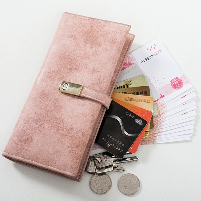 

Fashion Luxury Brand Matte Leather Women Wallets Female Coin Purse Long Wallet Card Holder Ultrathin Money Bag Small Bag