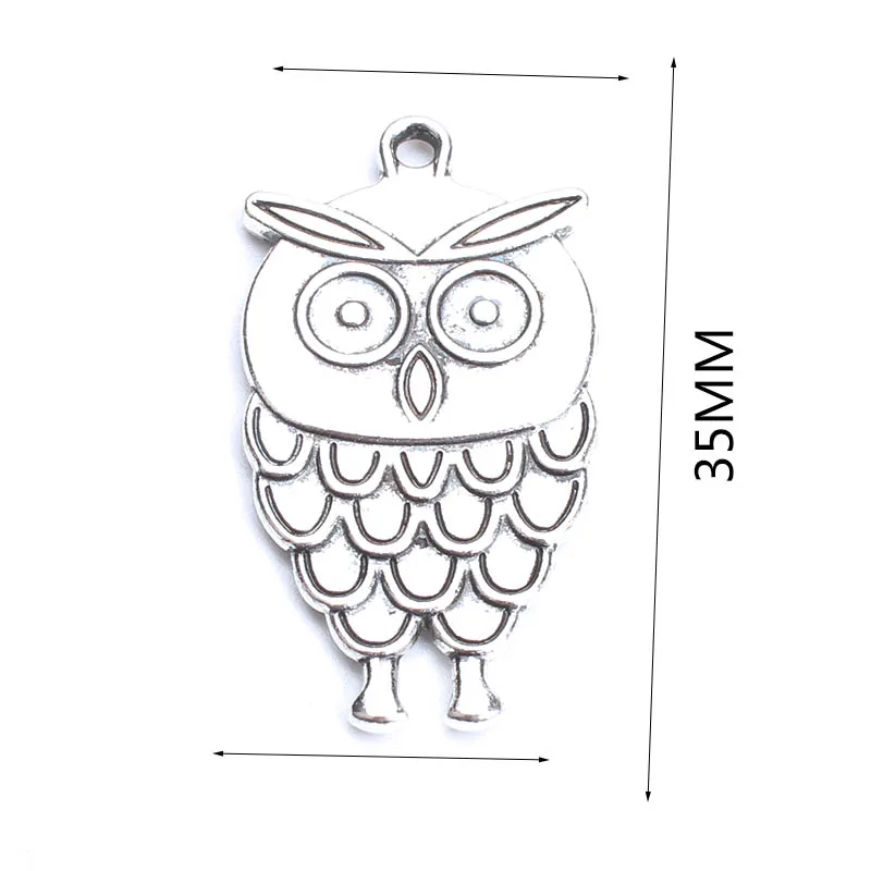 10 шт./лот винтажные металлические подвески в виде совы для изготовления