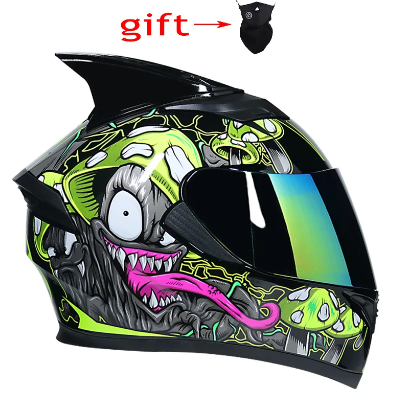 Moto rcycle шлем с двойными линзами полный шлем для лица DOT capacete de moto ciclista casco para moto cask шлемы - Цвет: c4