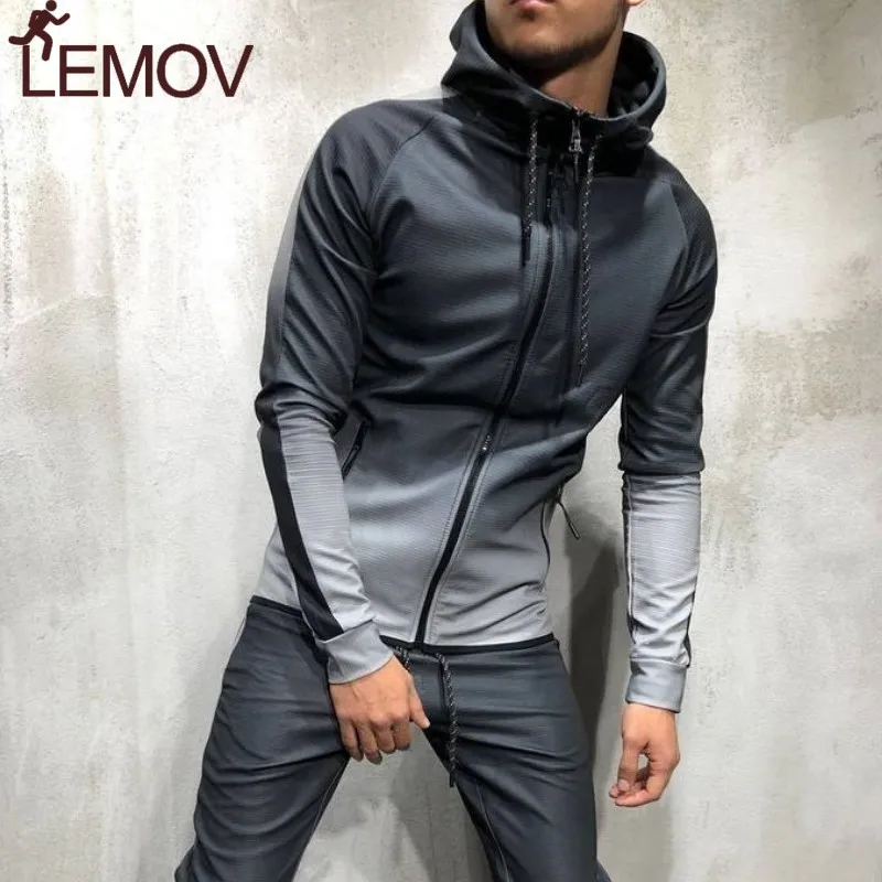 Мужской спортивный костюм ZOGAA повседневный комплект из 2 предметов с 3D градиентом