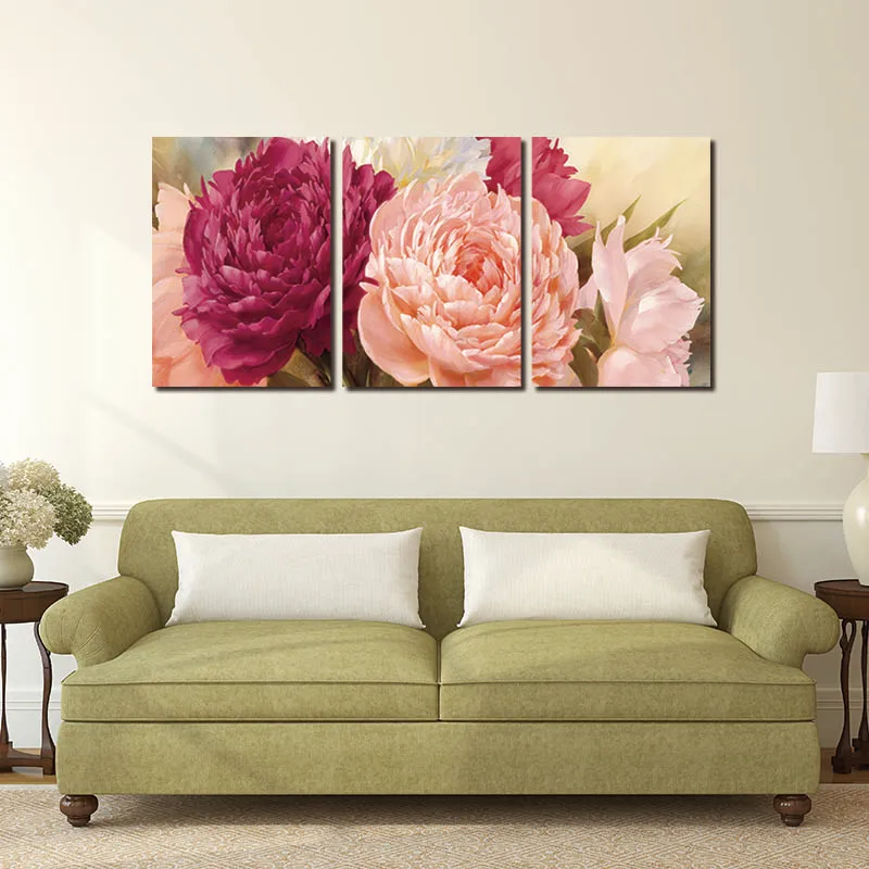 Картина на холсте с изображением пиона цветов настенное искусство декоративное