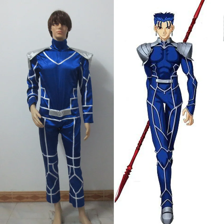 Fate Stay Night Lancer Косплэй костюм Cu режиме прыгать индивидуального дизайна бесплатная