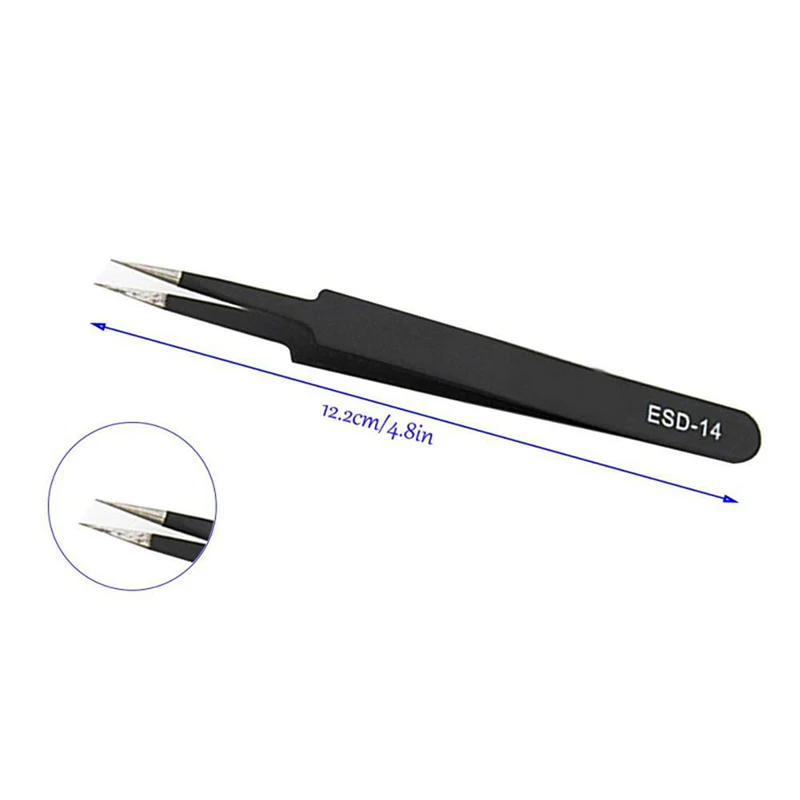 6 шт. ESD-10/ESD-11/ESD-12/ESD-13/ESD-14/ESD-15 BGA Набор прецизионных пинцетов Антистатический пинцет из нержавеющей стали