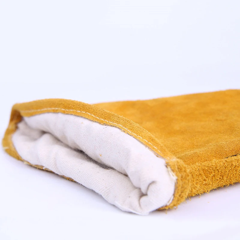 14-дюймовые кожаные перчатки для сварки анти-режущие термостойкие огнеупорные