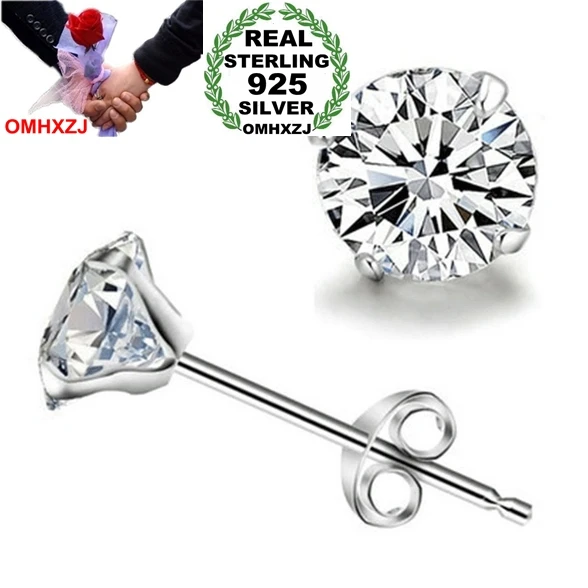 

OMH wholesale Fashion jewelry Four claws crystal 925 sterling silver Stud earrings YS45