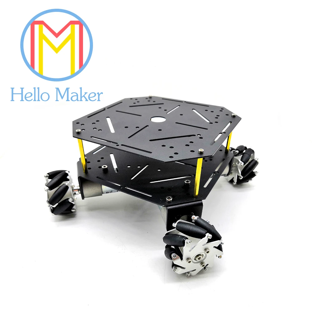 4 WD 60 мм колесо Mecanum. Алюминиевый сплав. Мощный двигатель. Для фанатов сделай сам.
