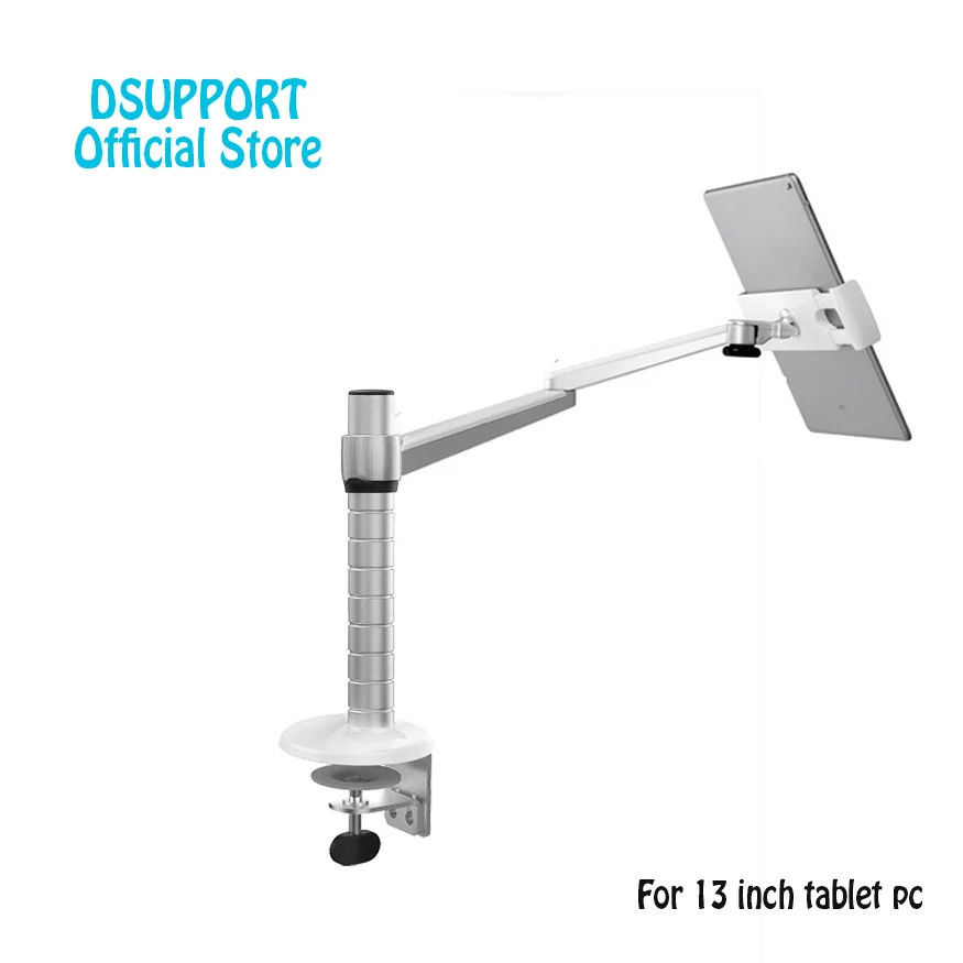 Online Trasporto Libero OA-2S Altezza Regolabile Doppio Braccio 7-13 ''Tablet PC Supporto Da Tavolo Di Bloccaggio Rotazione Di 360 Tablet PC Stand