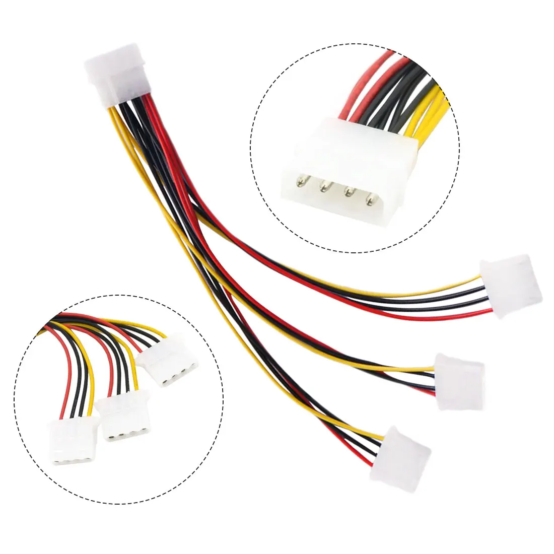 Силовые кабели 22 см ПВХ 4 контакта IDE HY1578 Molex папа 3 порта мама сплиттер питания