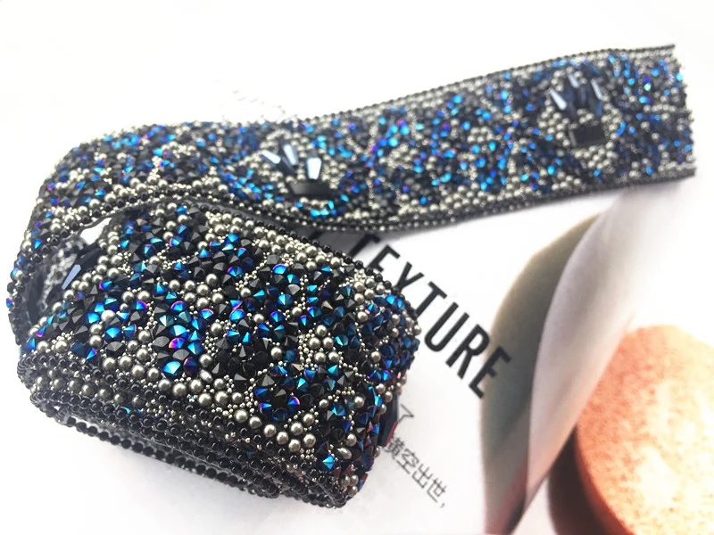 Аксессуары для свадебного платья с синими кристаллами и стразами кружевная