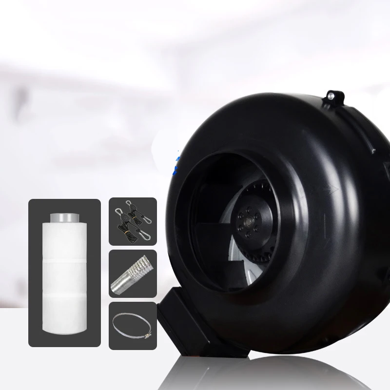 

A 4 Inch Inline Exhaust Fan Blower Centrifugal Fan & Carbon Air Filter Ducting for Grow Kits Growing Greenhouse Duct Fan