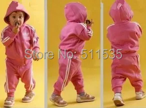 2015 new Baby Infant Kids Winter Sport Outwear Hoodies Tracksuit Jacket Outfit + Pant Set Zipup 80/90/100/110 | Детская одежда и