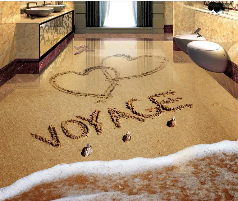 

Обои 3D напольные настенные современные стереоскопические пляжные самоклеящиеся обои водонепроницаемые утолщенные 3D напольные плитки