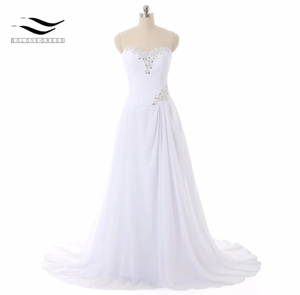 Шифоновое пляжное свадебное платье трапециевидной формы дешевое винтажное в